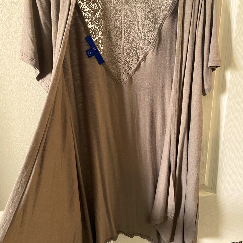 Light Chocolate Brown Short Sleeve Cardigan